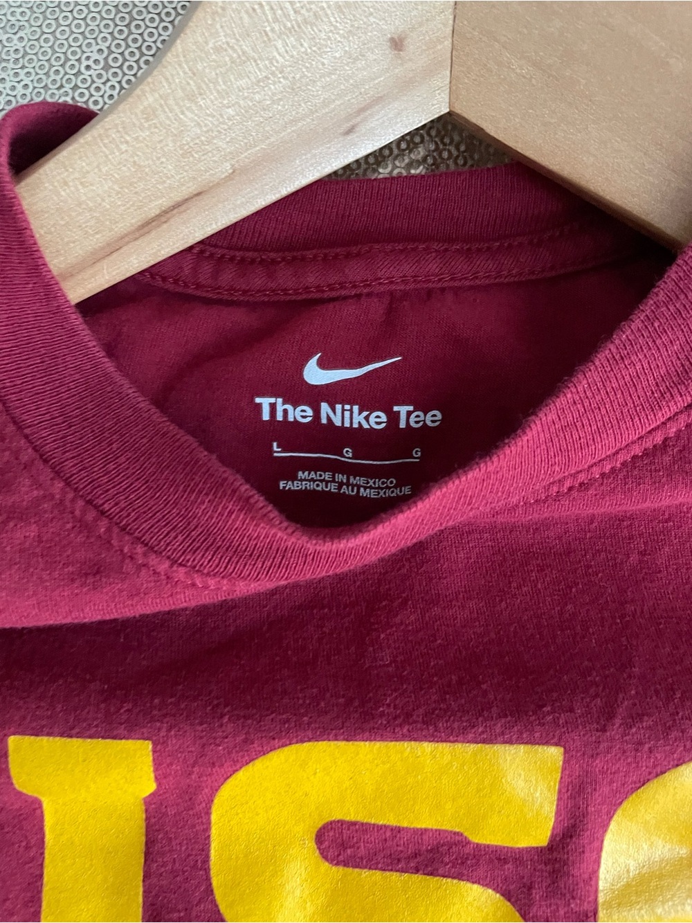 Nike “Shirsey” Bronny James USC Maroon Nike Tee w/ Gold Player Info size L - Picture 2 of 5